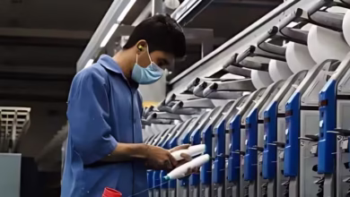 تولید نخ پنبه‌ای در نساجی خسروی مشهد