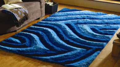 فرش ماشینی با رنگ بندی آبی