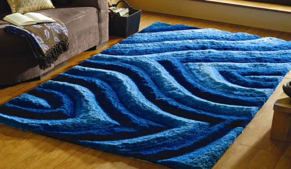فرش ماشینی با رنگ بندی آبی
