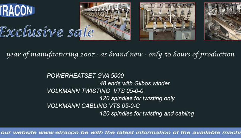 Exclusive Sale of Yarn Producing Machinery