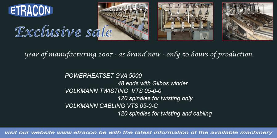Exclusive Sale of Yarn Producing Machinery