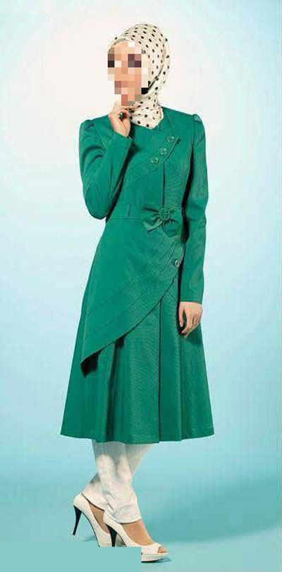 بهترین مدلهای مانتوی زنانه رنگ سبز زمردی (رنگ سال 2013)