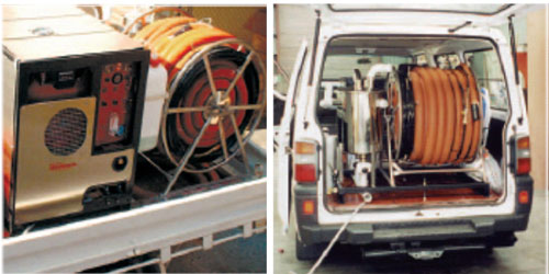 شکل 8- تجهیزات شستشوی فرش (بخار شویی) نصب شده در پشت ماشین، [19]