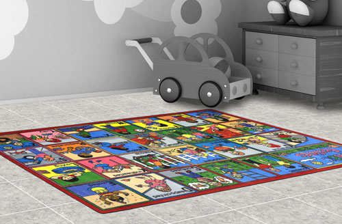 فرش اتاق کودک با حروف الفبا