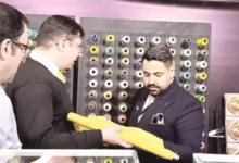 نمونه پارچه طلای نانو در نمایشگاه طلا و جواهر شیراز ۱۴۰۴