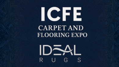 غرفه برند ایده‌آل در نمایشگاه بین‌المللی ICFE با فرش‌های لوکس ایرانی